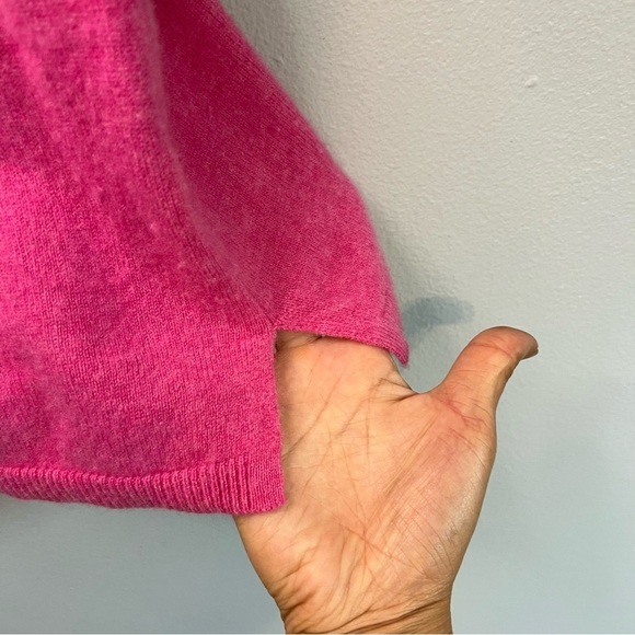 Talbots Women's Mock Neck 100% Cashmere Sweater Long Pink Sz XS Barbie - Picture 3 of 7